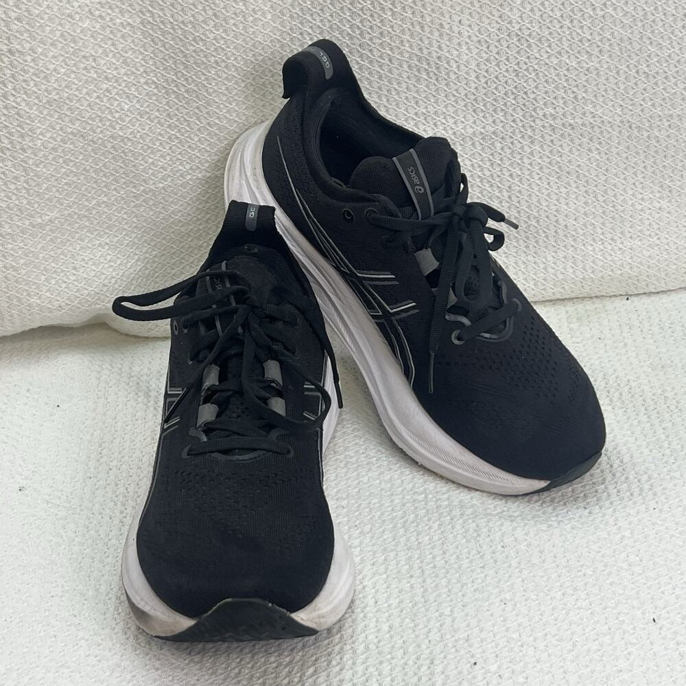 ASICS GEL-Nimbus 26 Running Shoes Women’s 7.5 Black White 1012B601 Athleisure